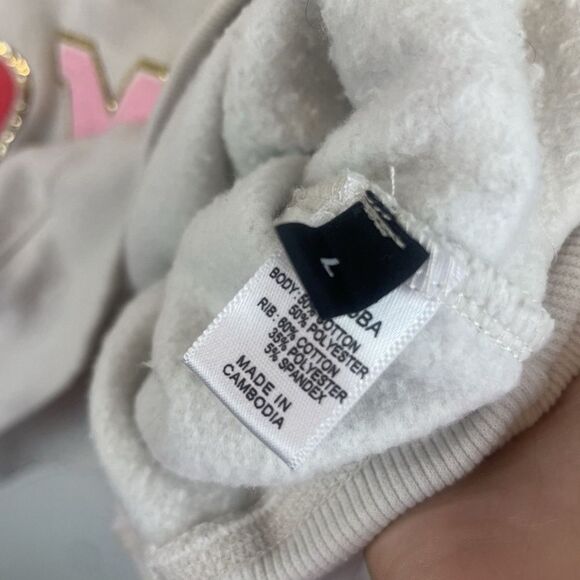 Judith‎ March Chenille Dog Mom  Cream Semi Cropped Oversized Sweatshirt Sz Large - Picture 6 of 8